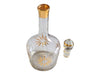 Vintage Hand-Painted Gold Floral Design Glass Decanter & Goblets (7 pc)