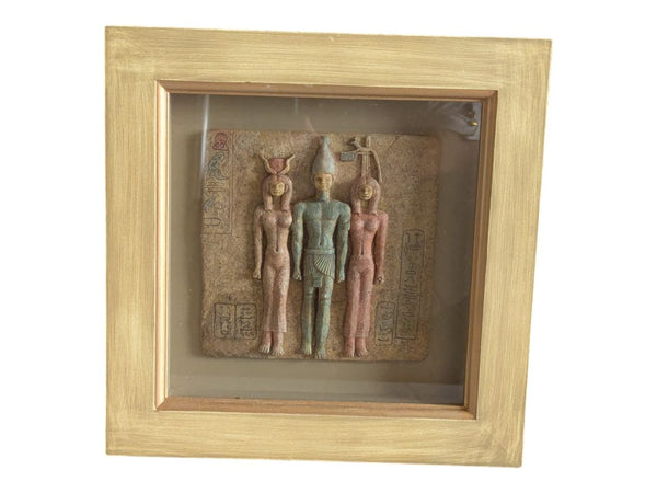 Framed Egyptian Relief Wall Art Pharaoh & Goddesses