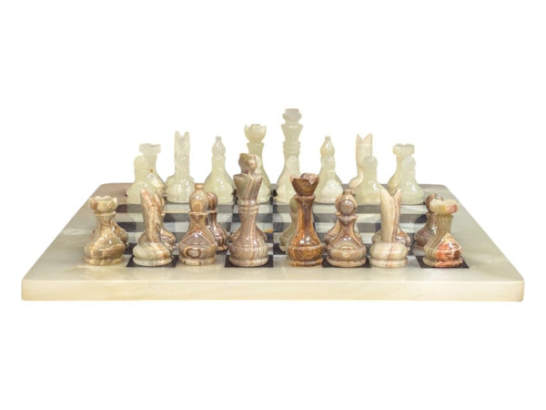 Vintage Hand Carved Marble Chess Set