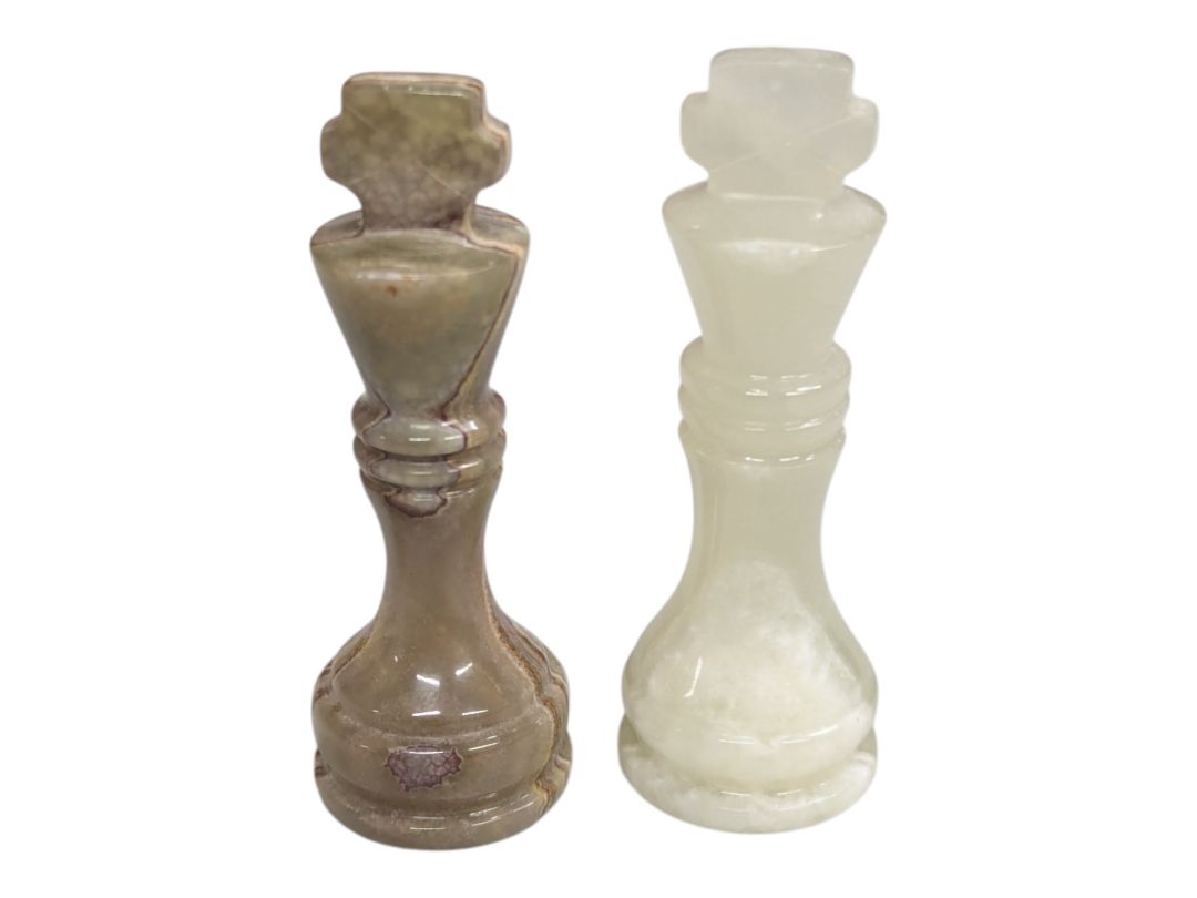 Vintage Hand Carved Marble Chess Set