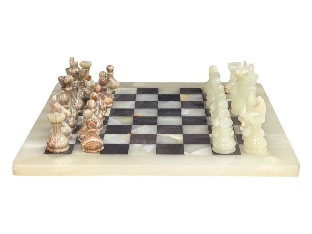 Vintage Hand Carved Marble Chess Set