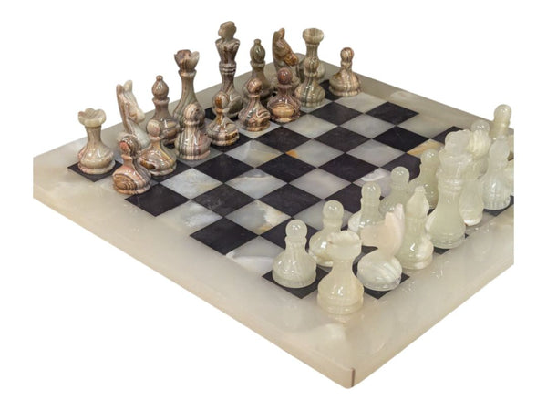 Vintage Hand Carved Marble Chess Set