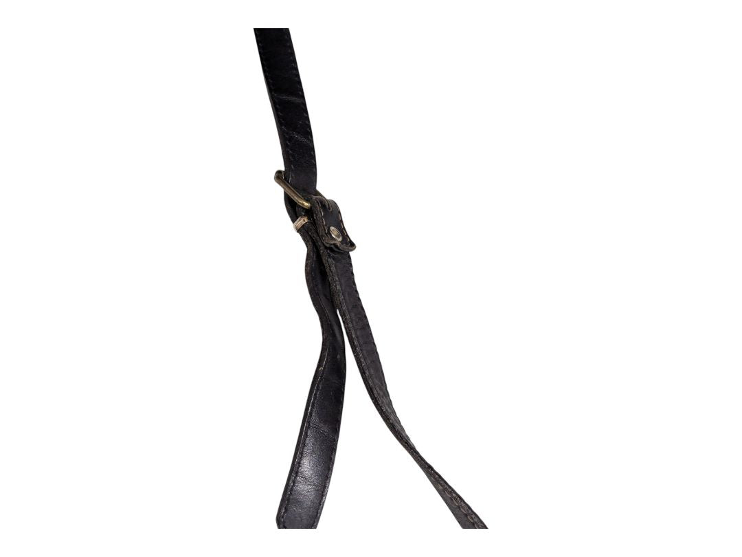 Vintage Stone Ridge Leather Crossbody Black Messanger Bag