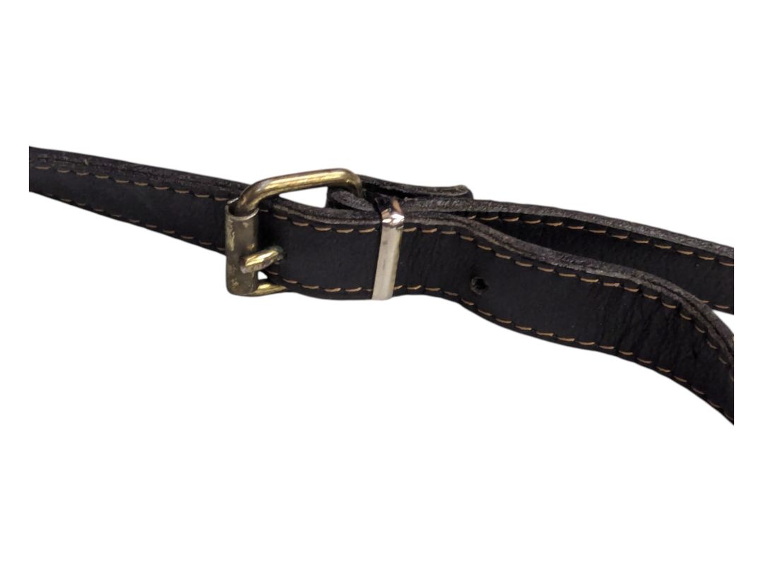 Vintage Stone Ridge Leather Crossbody Black Messanger Bag