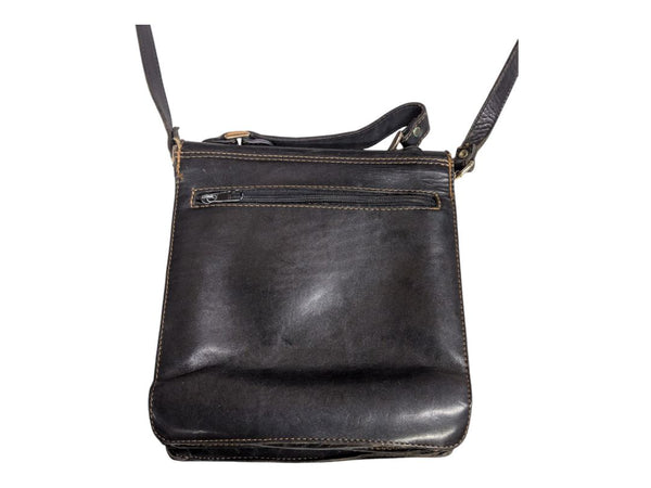 Vintage Stone Ridge Leather Crossbody Black Messanger Bag