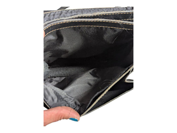 Vintage Stone Ridge Leather Crossbody Black Messanger Bag