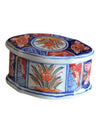 Hand-Painted Delft Holland Ceramic Trinket Box – Floral Design