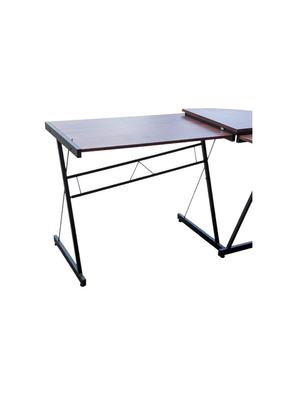 L-Shaped Corner Desk with Bookshelf