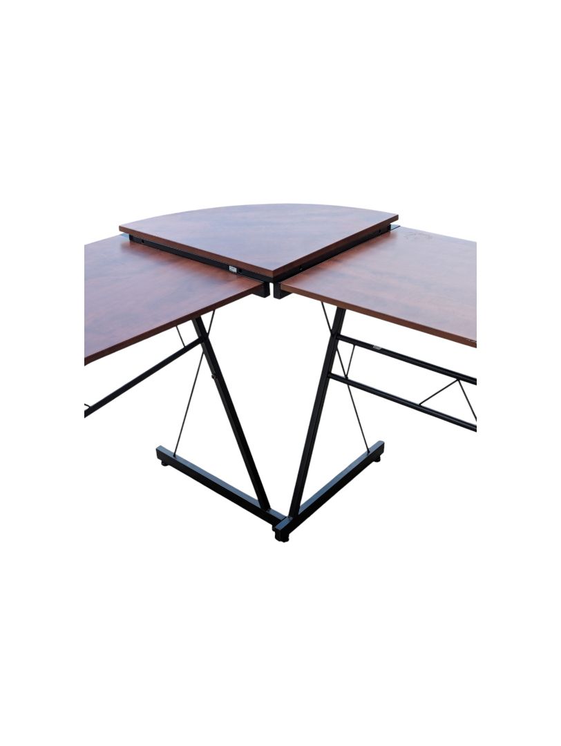 L-Shaped Corner Desk with Bookshelf