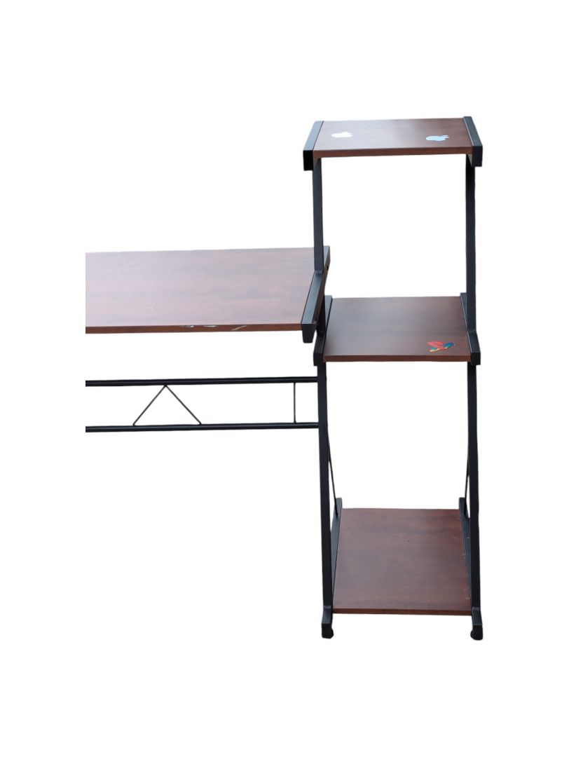 L-Shaped Corner Desk with Bookshelf