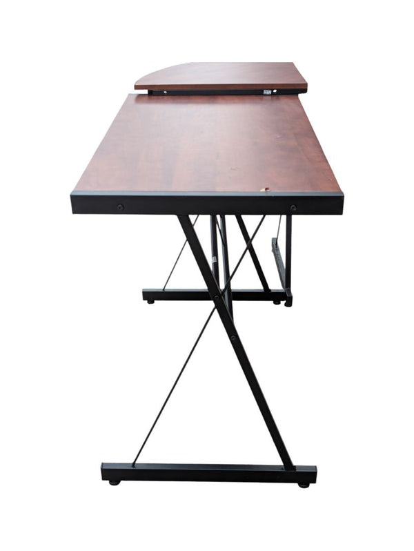 L-Shaped Corner Desk with Bookshelf