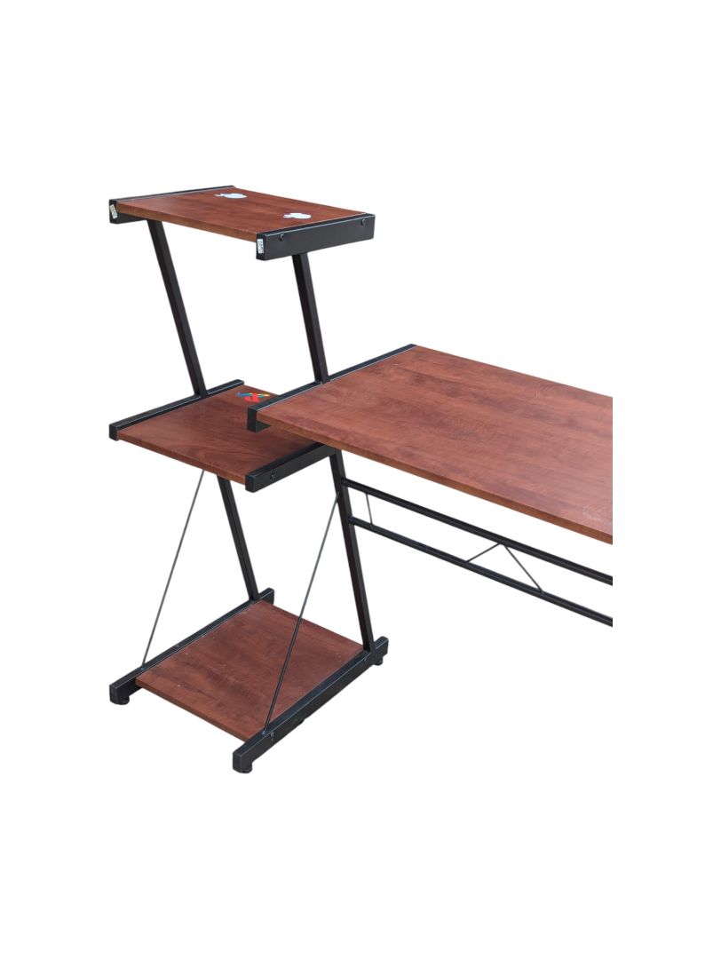 L-Shaped Corner Desk with Bookshelf