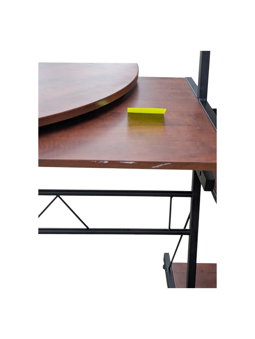 L-Shaped Corner Desk with Bookshelf