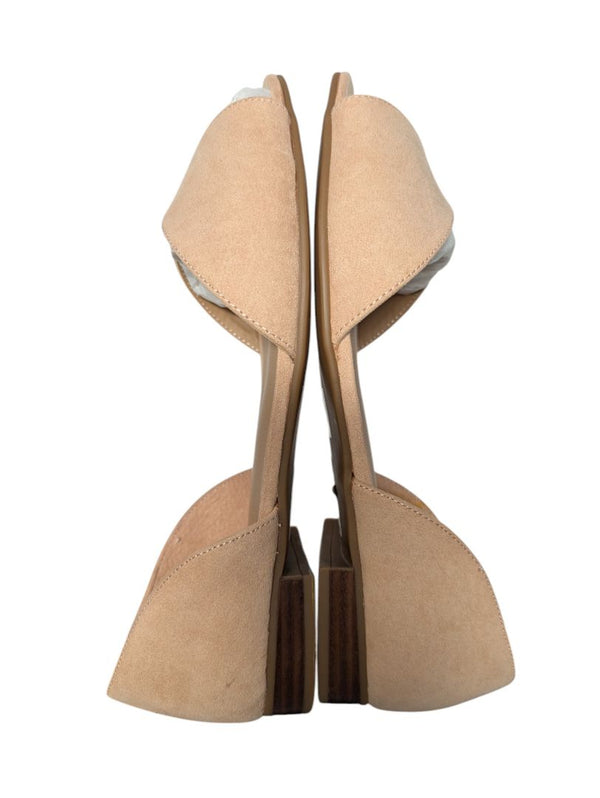 Penn. Penningtons Nude Suede-Look Block Heel Flats - Size 8W