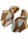 Michael Kors Giovanna Wedge Sandals - Size 8M, Tan Leather