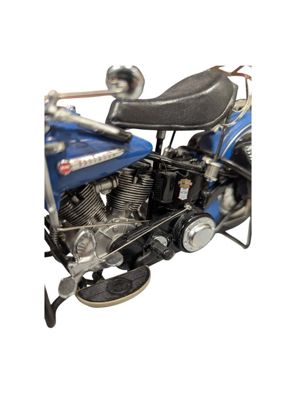 Franklin Mint Harley Davidson Panhead Diecast Motorcycle 1:10 Model With Display Case