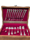 Vintage Silver-Plated Flatware Set in Wooden Chest