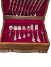 Vintage Silver-Plated Flatware Set in Wooden Chest
