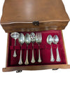 Vintage Silver-Plated Flatware Set in Wooden Chest