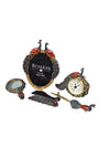 Bombay 5-Piece Peacock Accessory Set - Magnifier, Frame, Clock, Letter Opener, and Tray