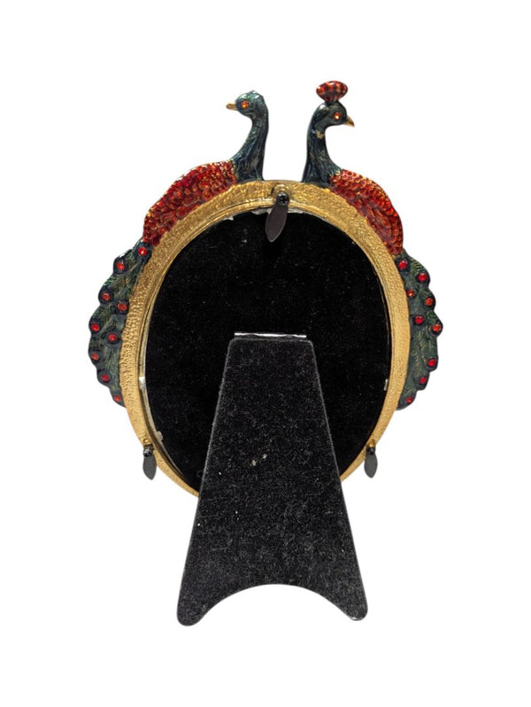 Bombay 5-Piece Peacock Accessory Set - Magnifier, Frame, Clock, Letter Opener, and Tray