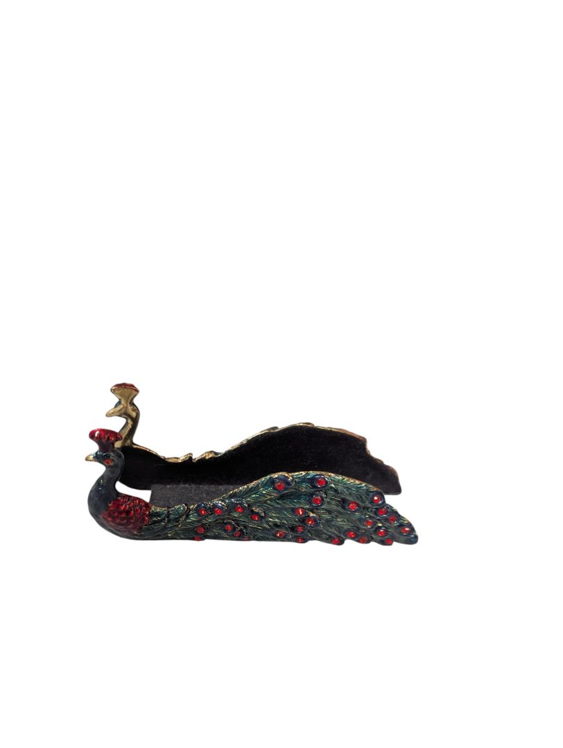 Bombay 5-Piece Peacock Accessory Set - Magnifier, Frame, Clock, Letter Opener, and Tray