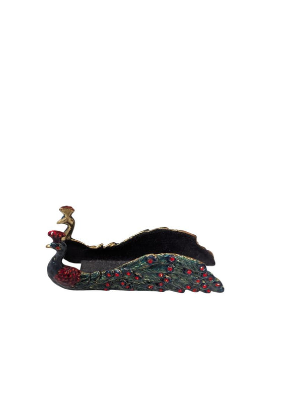 Bombay 5-Piece Peacock Accessory Set - Magnifier, Frame, Clock, Letter Opener, and Tray