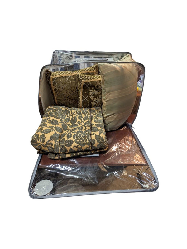 Throw Blanket and 3 Decorative Pillows