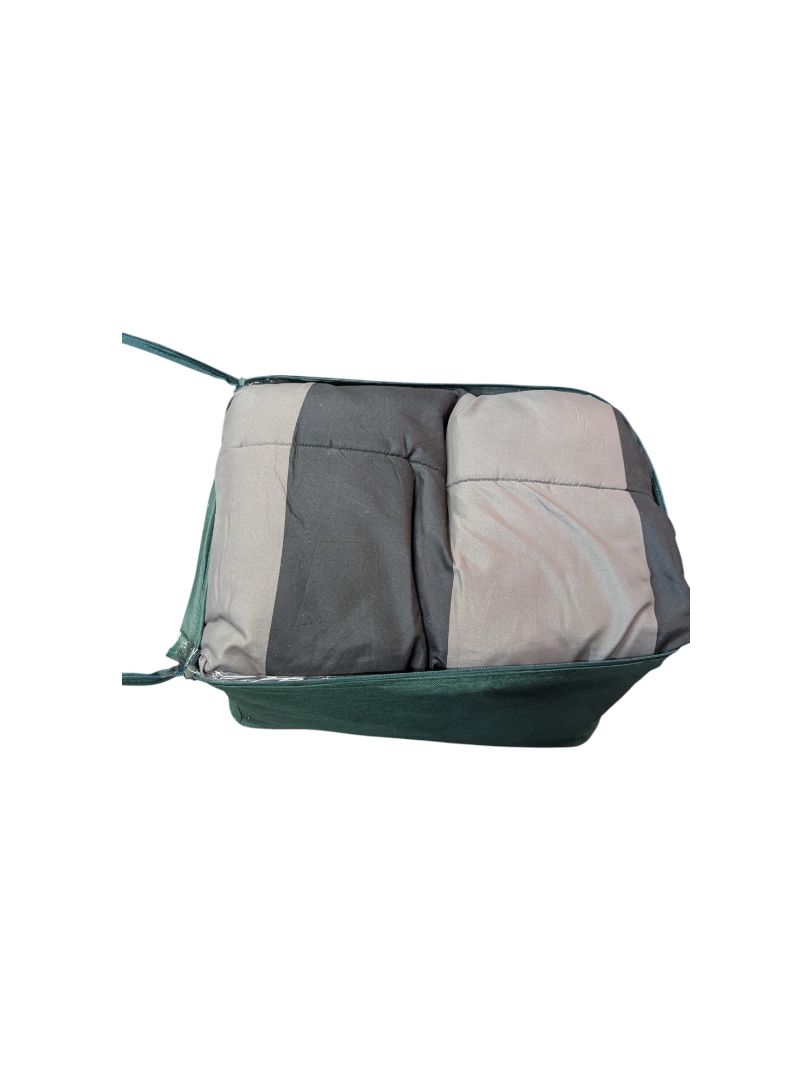 Grey and Black Striped Twin Comforter