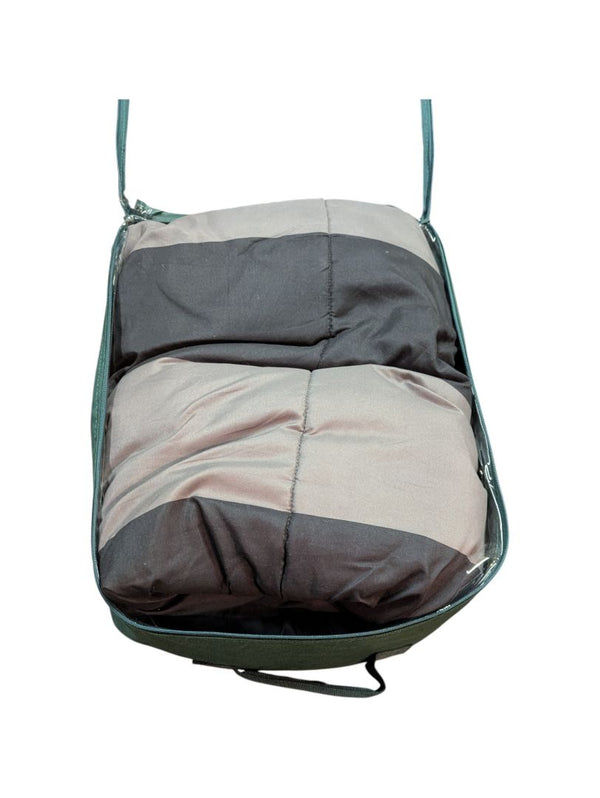 Grey and Black Striped Twin Comforter