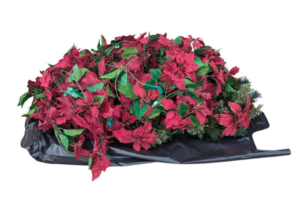Holiday Poinsettia Floral Décor Lot – Artificial Arrangements & Garlands