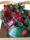 Christmas Décor Lot – Wreath, Garland & Tree Stand