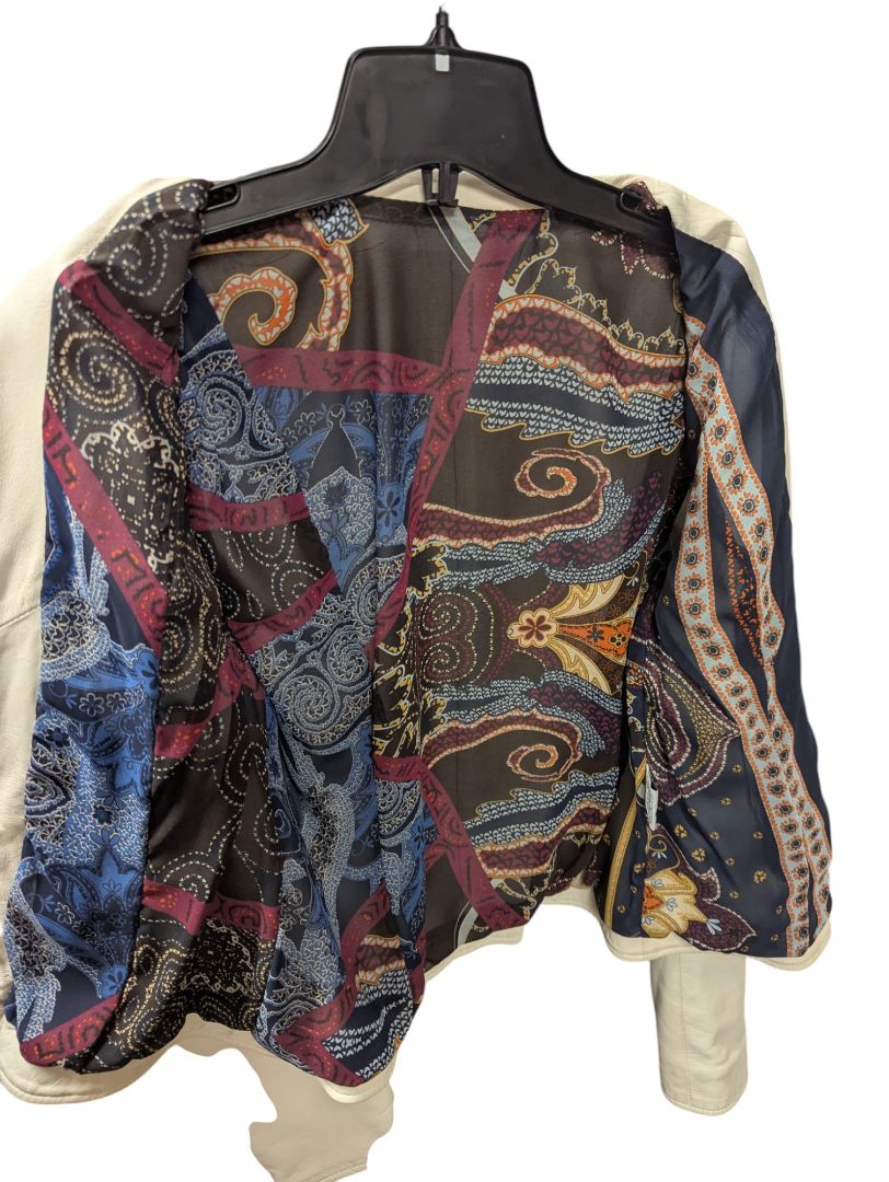 Italian Vera Pelle Leather Jacket – Cream Moto Style