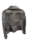 Jacob Connexion Distressed Black Leather Jacket – Size M
