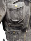 Jacob Connexion Distressed Black Leather Jacket – Size M