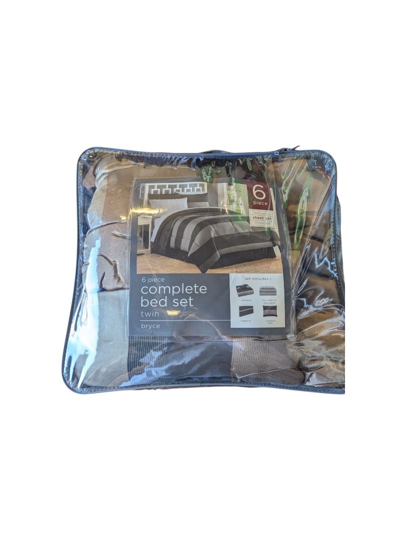 Brown and Black Twin-Size Bedding Bundle