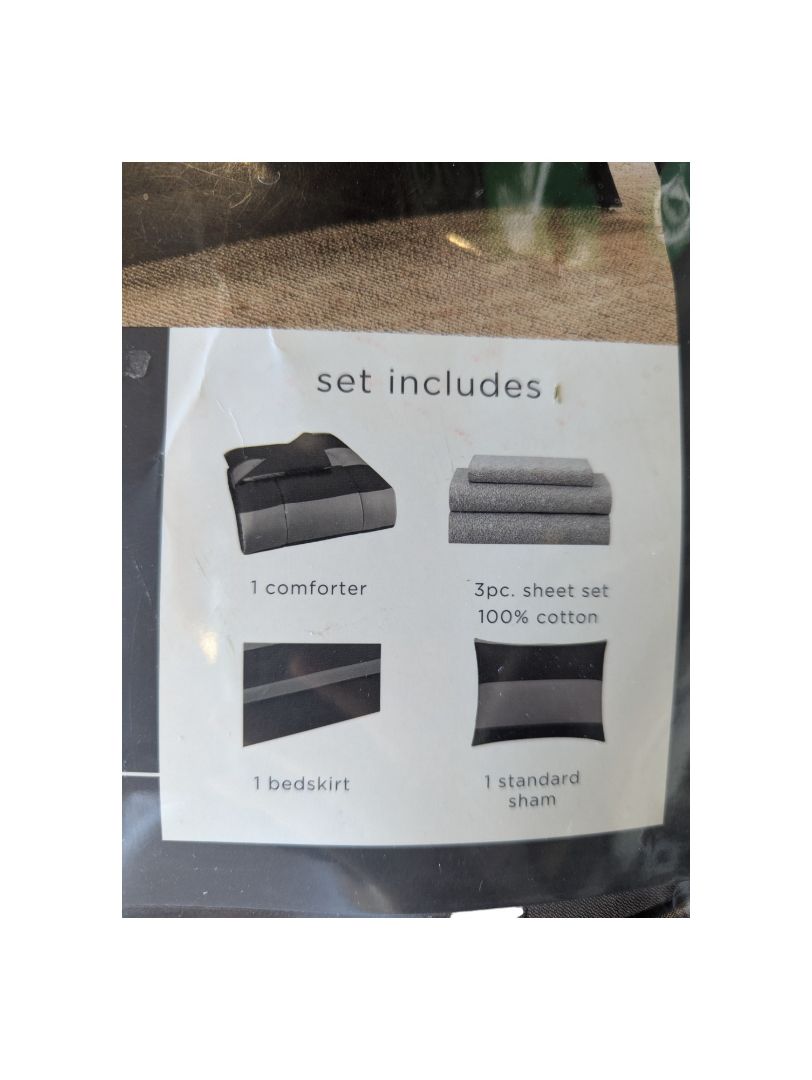 Brown and Black Twin-Size Bedding Bundle