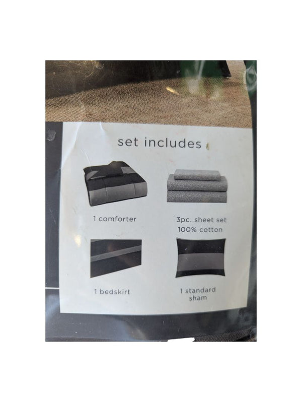 Brown and Black Twin-Size Bedding Bundle