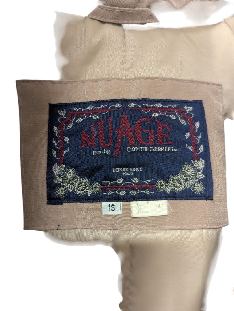 Nuage Beige Winter Coat with Faux Fur Trim