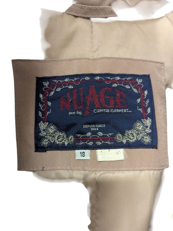 Nuage Beige Winter Coat with Faux Fur Trim