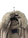 Nuage Beige Winter Coat with Faux Fur Trim