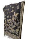 Black & Gold Butterfly Pattern Shawl