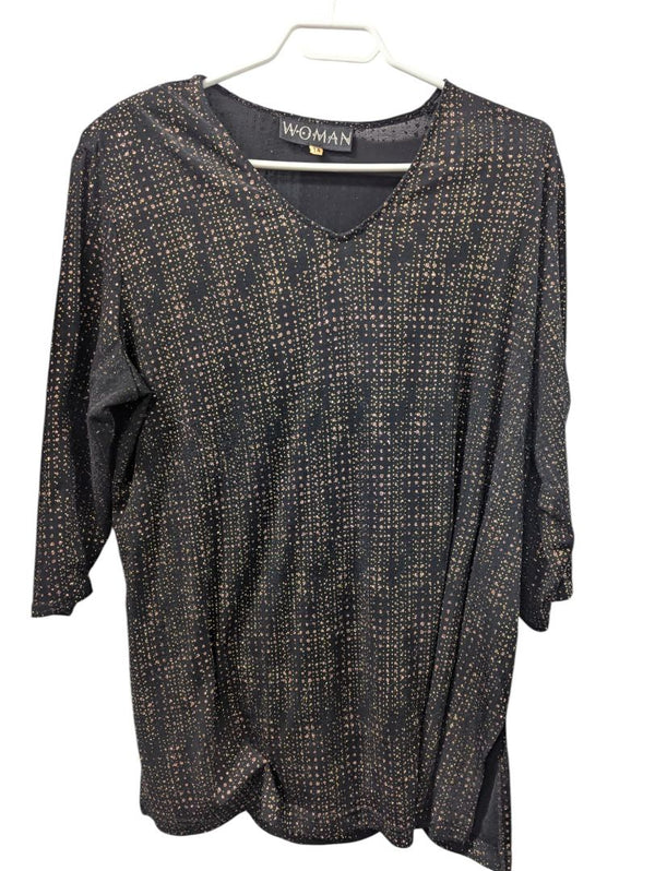 Woman Sophisticate Black Tunic Top