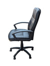 Black Office Desk Chair – Adjustable Swivel, Faux Leather