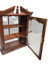 Vintage Wooden Wall Display Cabinet with Mirrored Back