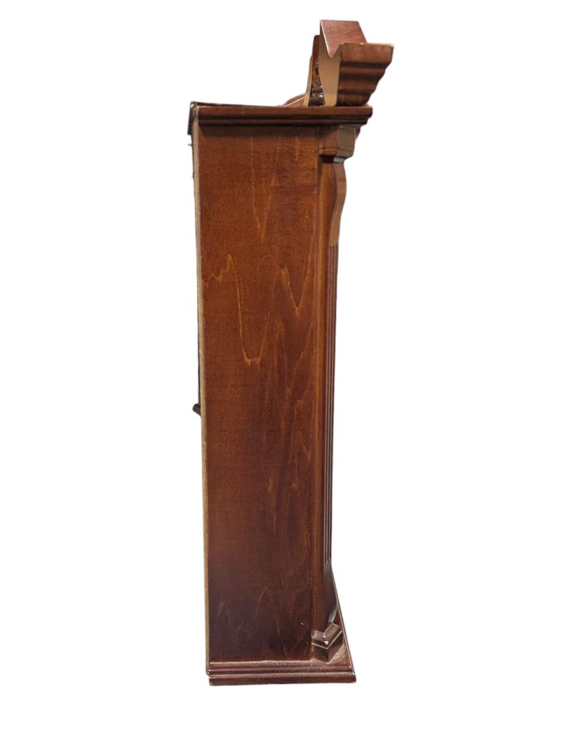 Vintage Wooden Wall Display Cabinet with Mirrored Back
