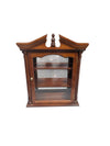 Vintage Wooden Wall Display Cabinet with Mirrored Back