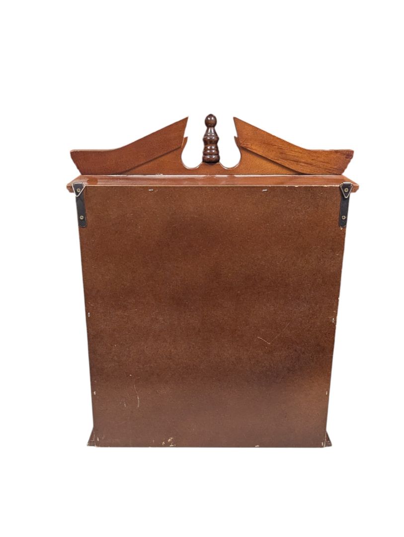 Vintage Wooden Wall Display Cabinet with Mirrored Back