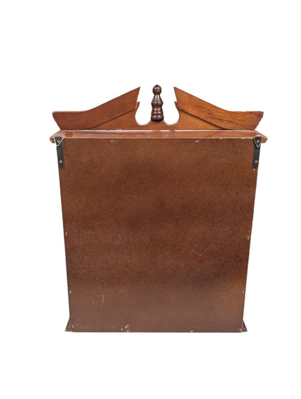 Vintage Wooden Wall Display Cabinet with Mirrored Back