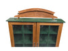 Vintage Wooden Wall Display Cabinet with Carved Pediment